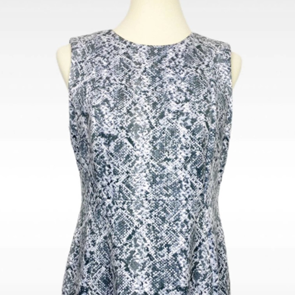 Calvin Klein Dress Womens 10 Gray Animal Print Faux Suede Sleeveless Sheath - Picture 3 of 12